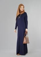 Tesettür giyim LACİVERT 4101 ELBİSE