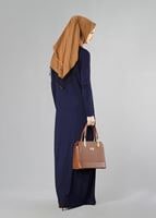 Tesettür giyim LACİVERT 4101 ELBİSE