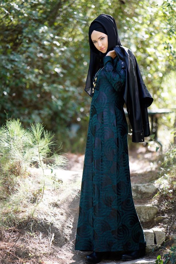 Vêtements hijab  PATTERNED DRESS 377  - TRENDTESETTÜR