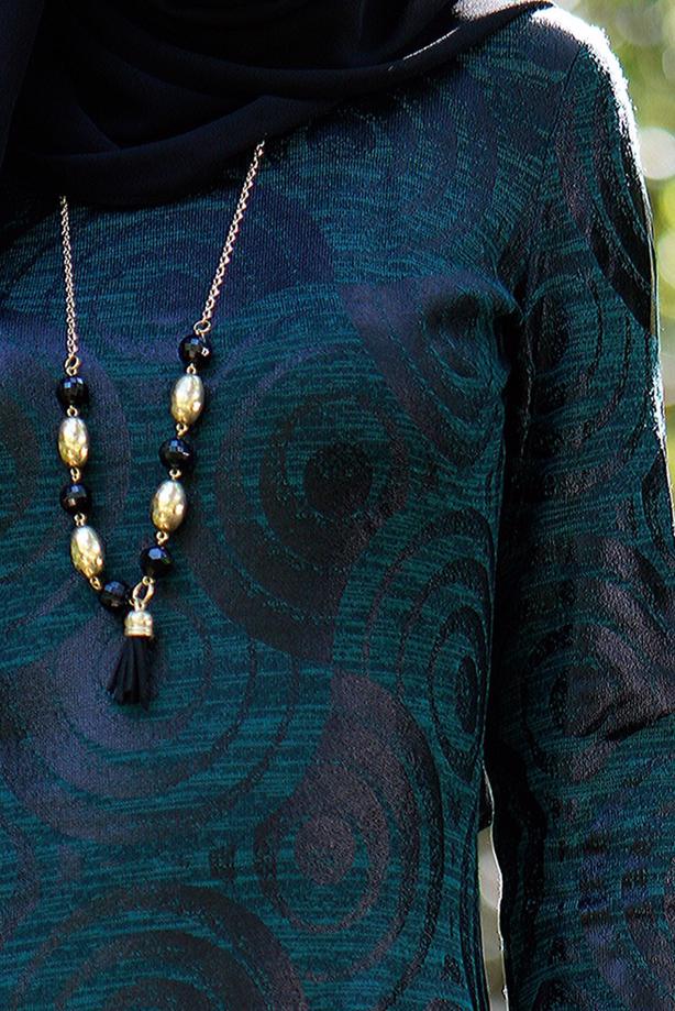 Vêtements hijab  PATTERNED DRESS 377  - TRENDTESETTÜR