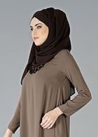 Hijab clothing MINK MANDARIN COLLAR DRESS 7321 