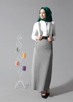 Tesettür giyim SİYAH 6802-1 ETEK