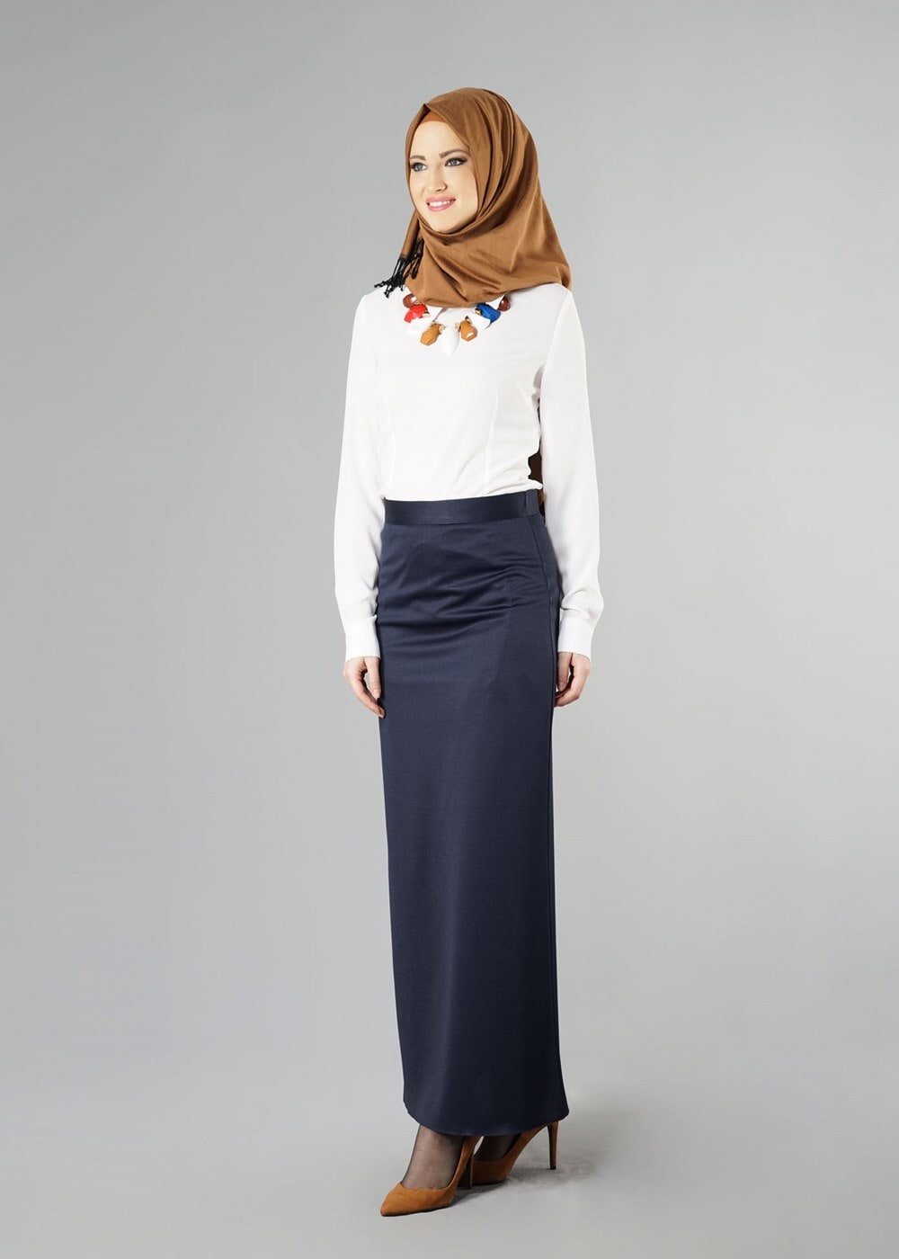 Vêtements hijab BLEU MARINE JUPE TUBE 456121 