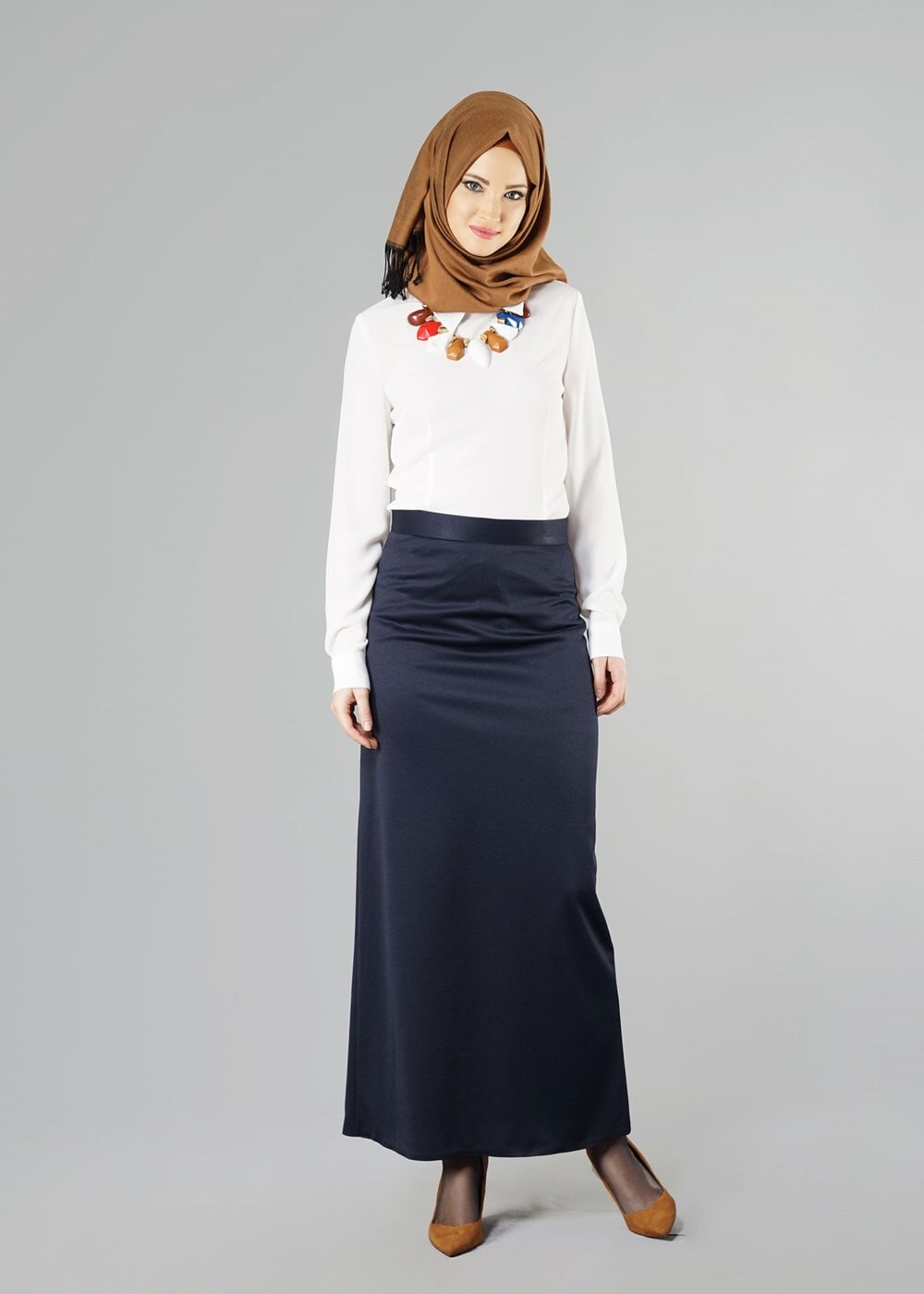 Vêtements hijab BLEU MARINE JUPE TUBE 456121 