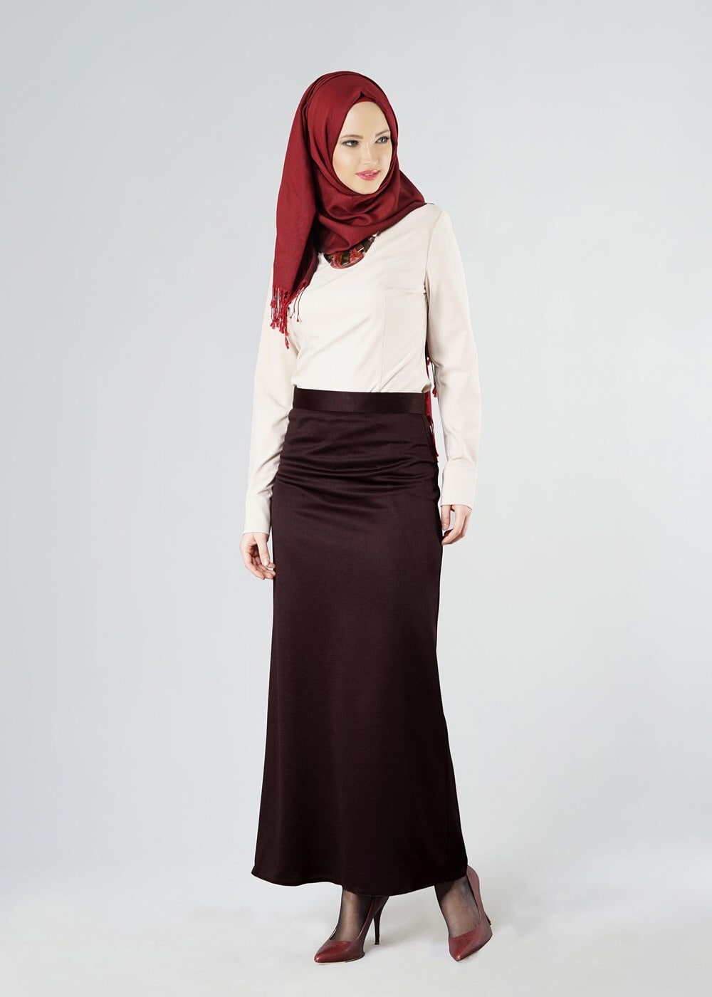 Hijab clothing PLUM TUBE SKIRT 456121 