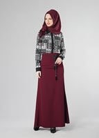 Tesettür giyim BORDO 6763 ETEK
