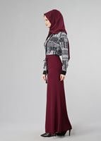 Tesettür giyim BORDO 6763 ETEK