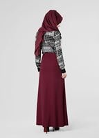 Tesettür giyim BORDO 6763 ETEK