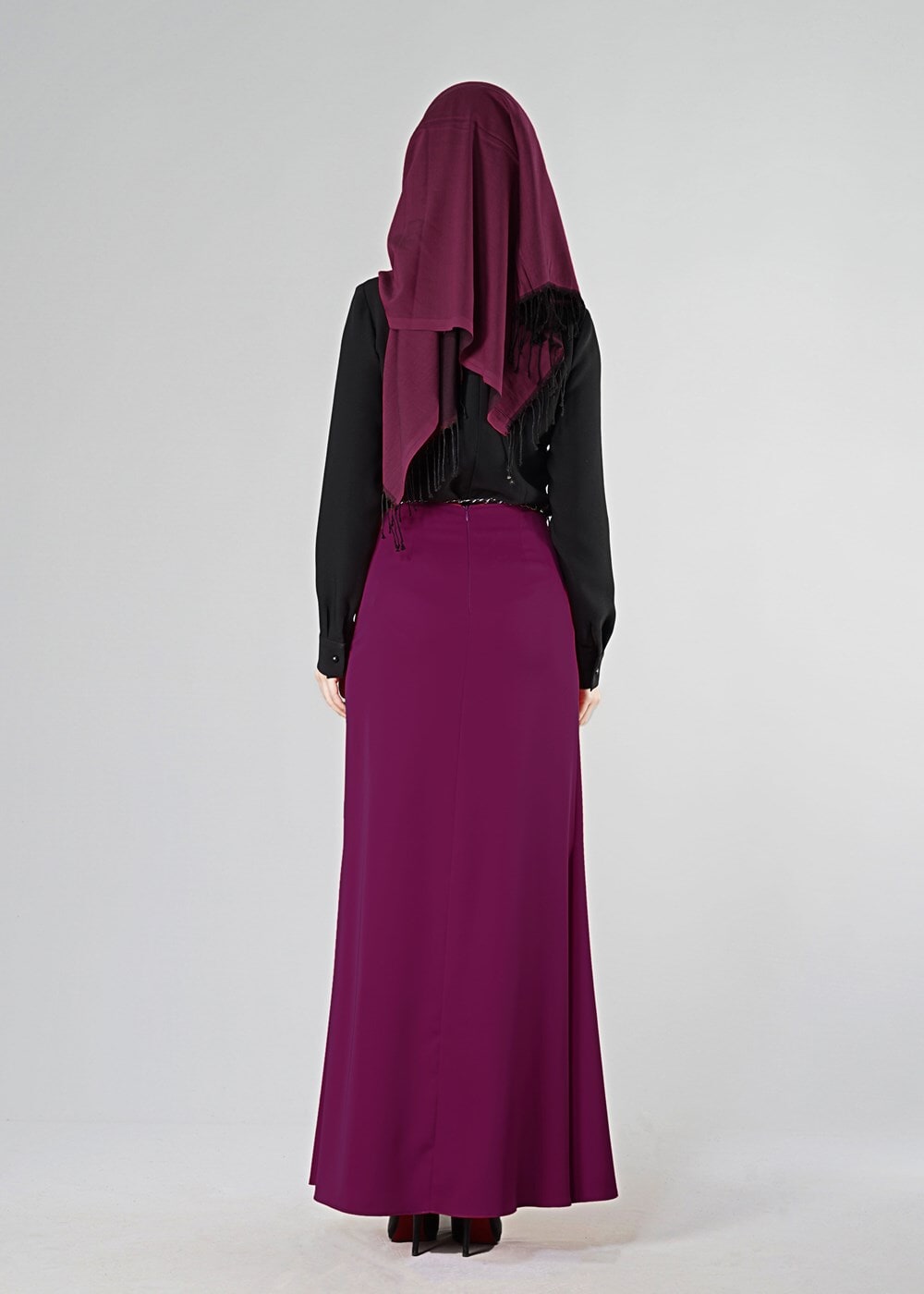Tesettür giyim FUŞYA 6763 ETEK