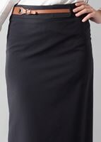 Tesettür giyim LACİVERT DERİ DETAYLI KALEM ETEK 6772 