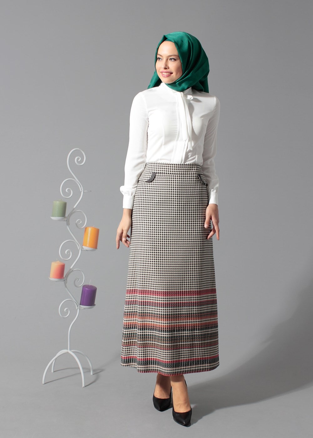 Tesettür giyim SİYAH 6782 ETEK