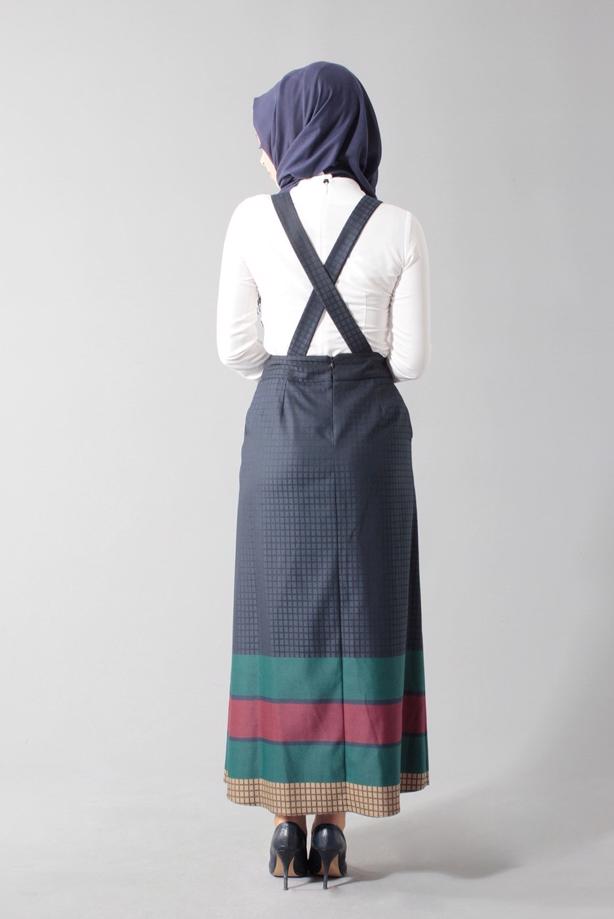 Vêtements hijab  PLAID SKIRT WITH STRAPS 6783 - TRENDTESETTÜR