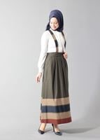 Tesettür giyim HAKİ 6783 ETEK