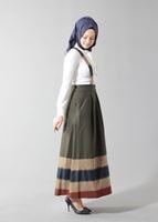 Tesettür giyim HAKİ 6783 ETEK