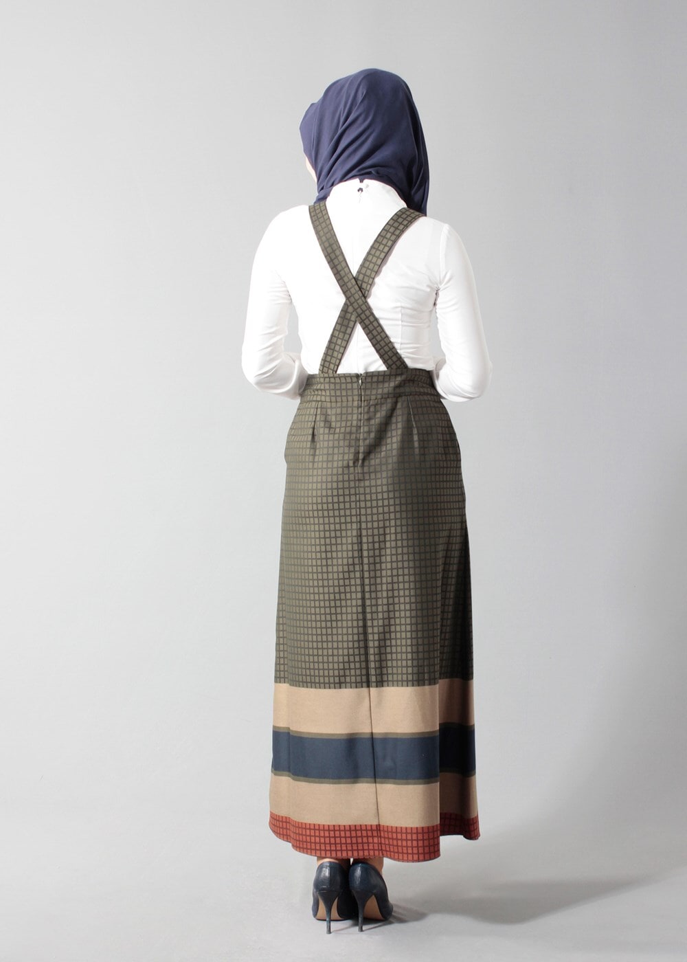 Tesettür giyim HAKİ 6783 ETEK