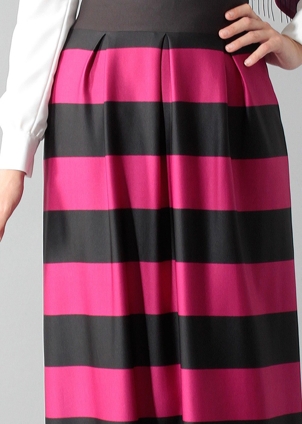 Hijab clothing FUCHSIA STRIPPED FLARE SKIRT 6785 