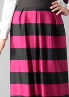 Hijab clothing FUCHSIA STRIPPED FLARE SKIRT 6785 