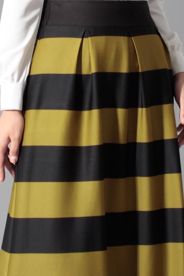 Vêtements hijab  STRIPPED FLARE SKIRT 6785  - TRENDTESETTÜR