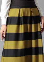 Hijab clothing GREEN STRIPPED FLARE SKIRT 6785 