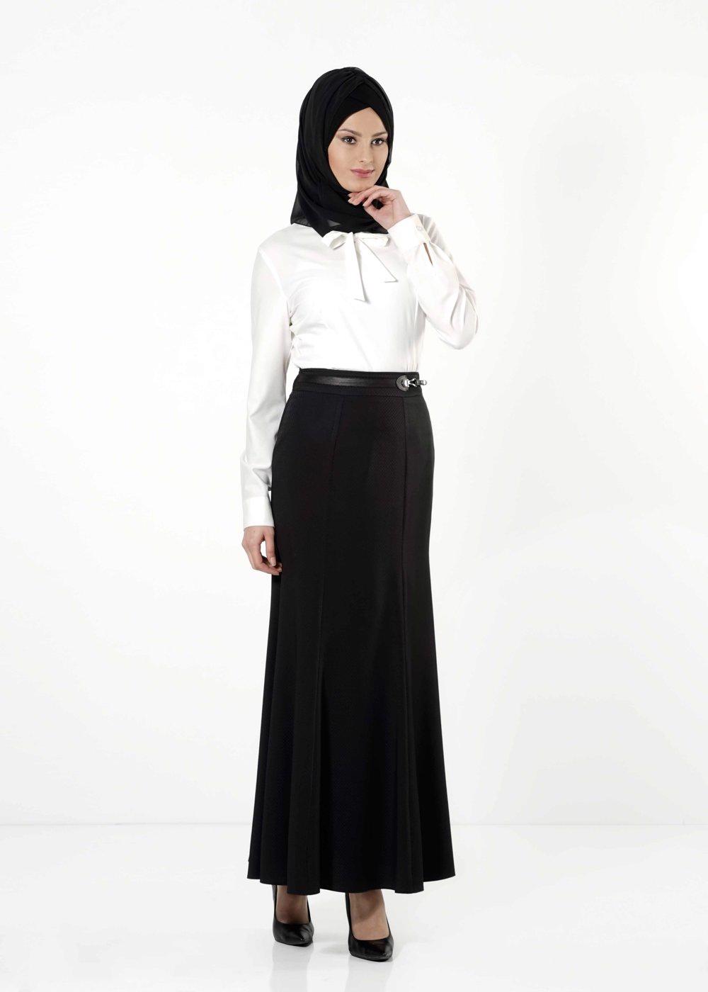 Tesettür giyim SİYAH ÇAN ETEK 6788 