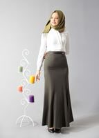 Tesettür giyim HAKİ ÇAN ETEK 6788 