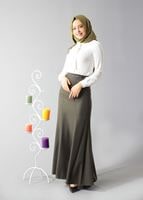 Tesettür giyim HAKİ ÇAN ETEK 6788 