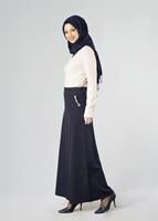 Tesettür giyim LACİVERT CEPLİ KLASİK ETEK 6790 