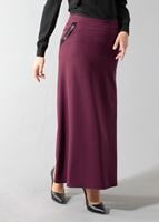 Tesettür giyim BORDO CEPLİ KLASİK ETEK 6790 