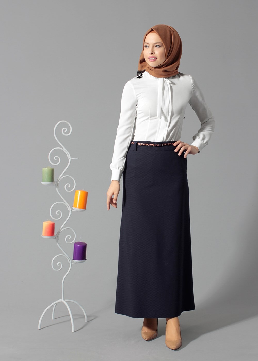 Tesettür giyim LACİVERT 6792 ETEK