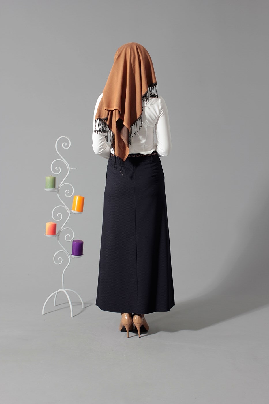 Tesettür giyim LACİVERT 6792 ETEK