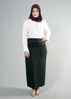 Hijab clothing BLACK STRAIGHT CUT SKIRT 6797