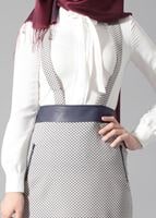 Tesettür giyim LACİVERT DÜZ KESİM KEMERLİ ETEK 6802 