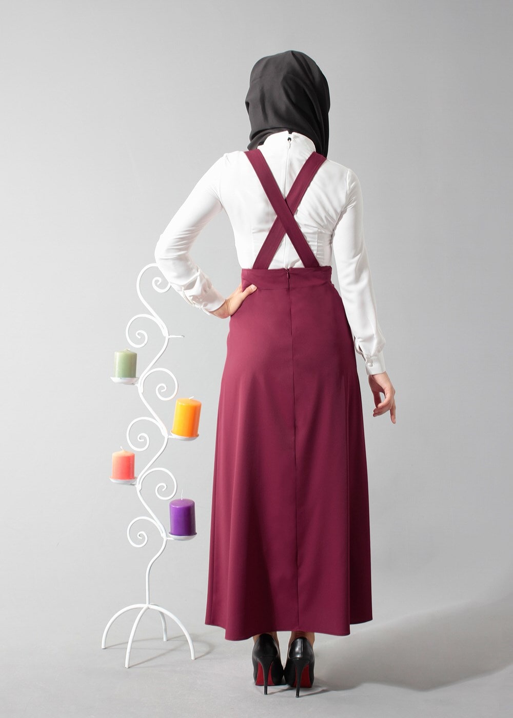 Tesettür giyim BORDO 6805 ETEK