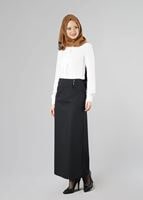 Tesettür giyim SİYAH ALVİNA DÜZ KESİM ETEK T 6810