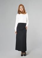 Tesettür giyim SİYAH ALVİNA DÜZ KESİM ETEK T 6810