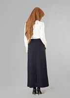 Tesettür giyim SİYAH ALVİNA DÜZ KESİM ETEK T 6810