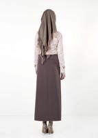 Tesettür giyim VİZON ALVİNA DÜZ KESİM ETEK T 6810