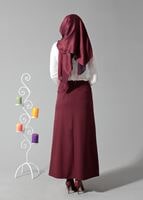 Tesettür giyim BORDO ALVİNA DÜZ KESİM ETEK T 6810