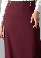 Tesettür giyim BORDO ALVİNA DÜZ KESİM ETEK T 6810