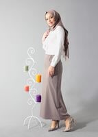 Tesettür giyim VİZON ALVİNA DÜZ KESİM ETEK T 6810