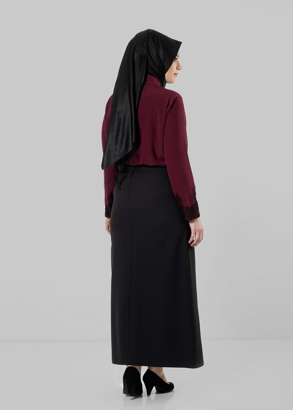 Vêtements hijab NOIR JUPE DROITE 6811