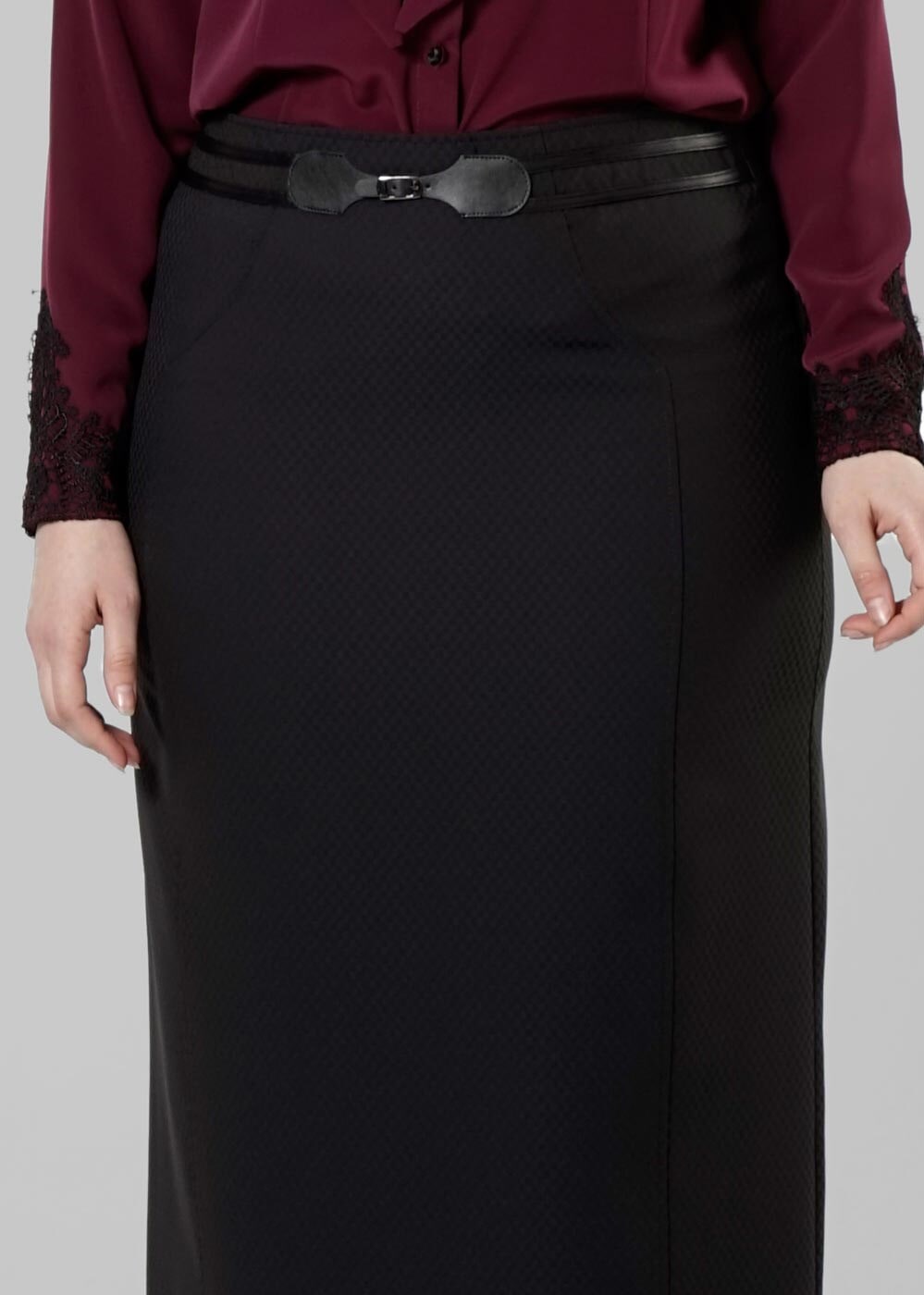 Vêtements hijab NOIR JUPE DROITE 6811