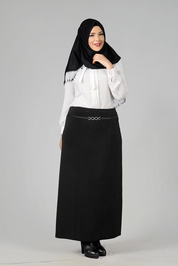 Tesettür giyim SİYAH 6812 ETEK - TRENDTESETTÜR