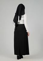 Vêtements hijab NOIR JUPE À COUPE CLASSIQUE 6812 