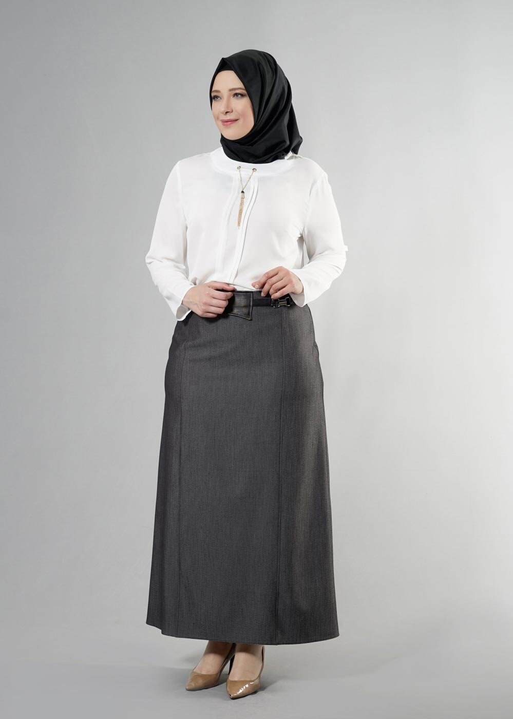 Hijab clothing BLACK CLASSIC CUT SKIRT 6813 