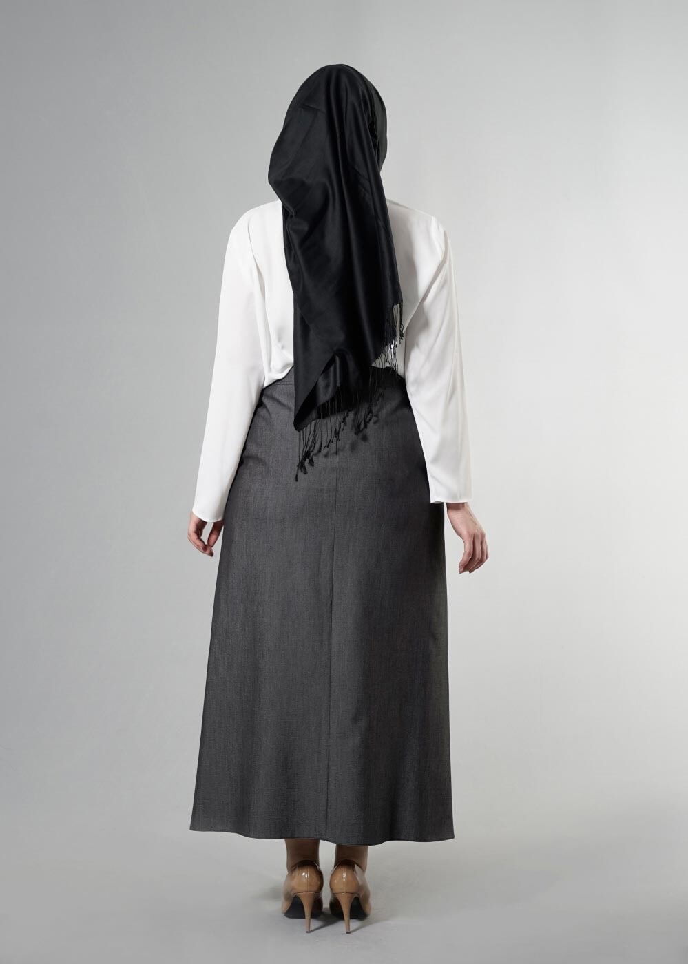 Hijab clothing BLACK CLASSIC CUT SKIRT 6813 