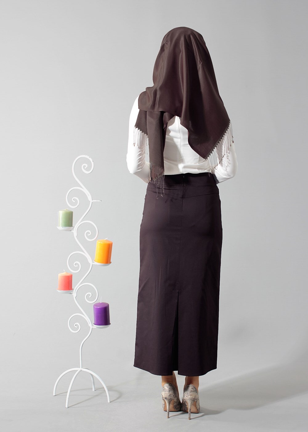 Tesettür giyim KAHVE 6816 ETEK