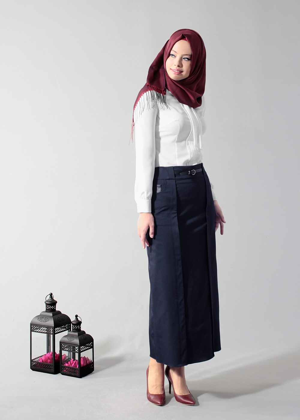 Tesettür giyim LACİVERT 6816 ETEK