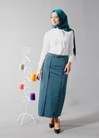 Tesettür giyim MAVİ 6816 ETEK
