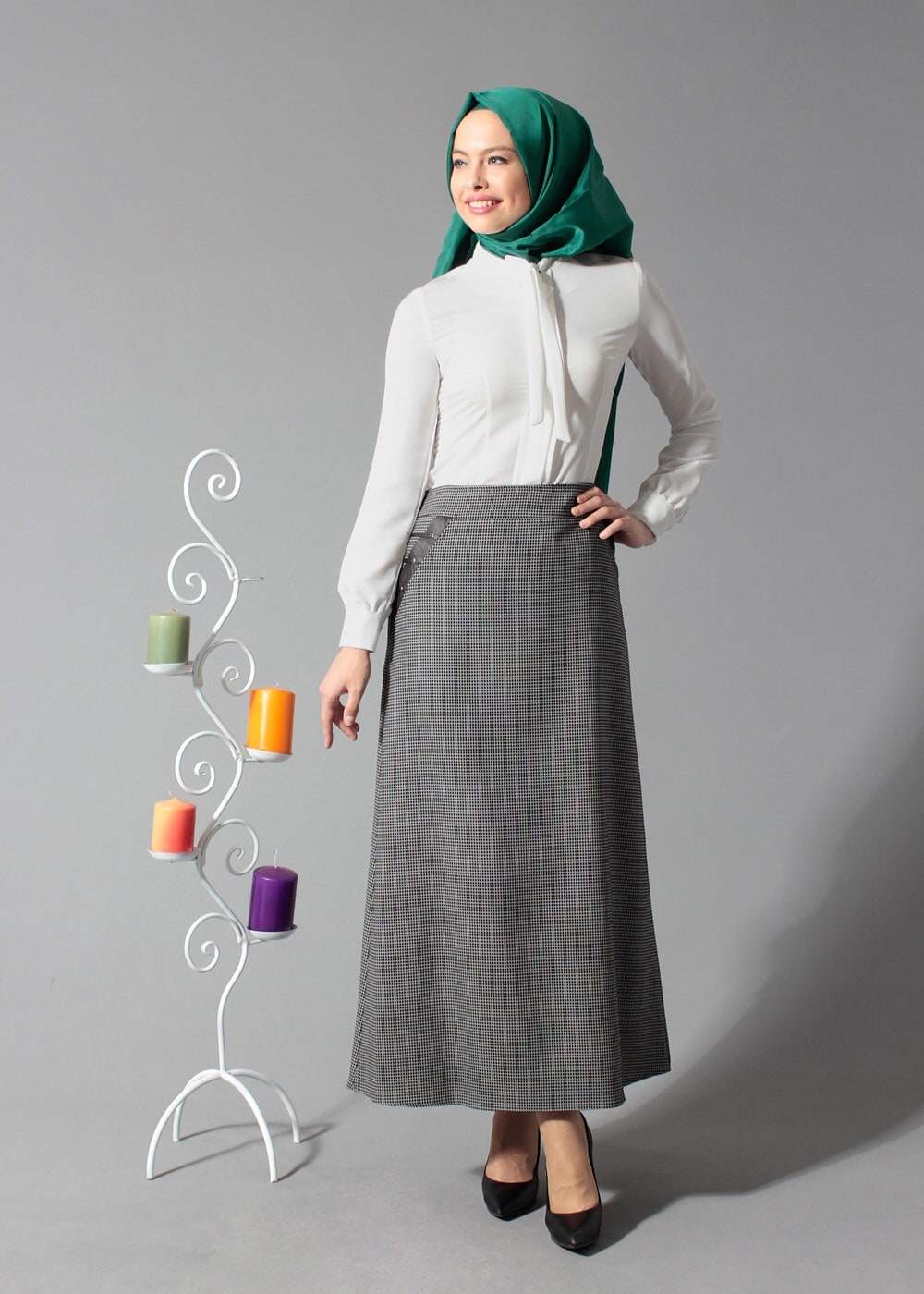 Tesettür giyim SİYAH 6822 ETEK